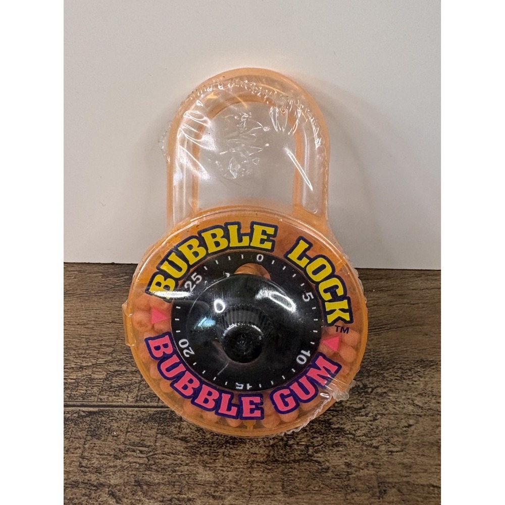 Vintage Bubble Lock School Padlock Bubble Gum Candy Container 1995 Sealed
